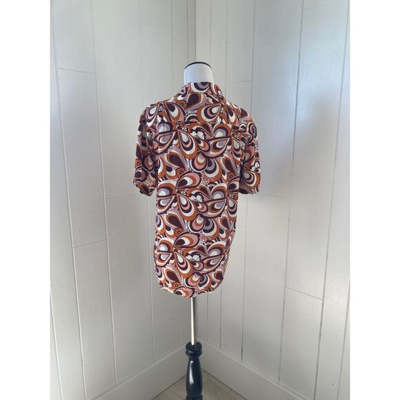 Denim & Flower Funky Print Buttondown Shirt, Size S - Picture 3 of 7